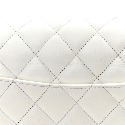 Chanel Caviar Quilted Jumbo Double Flap White 12 of 16