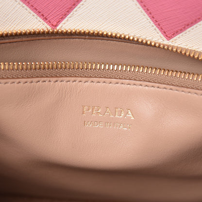 Prada Saffiano City Calfskin Greche Medium Paradigme Bag Cammeo Begonia 9 of 18