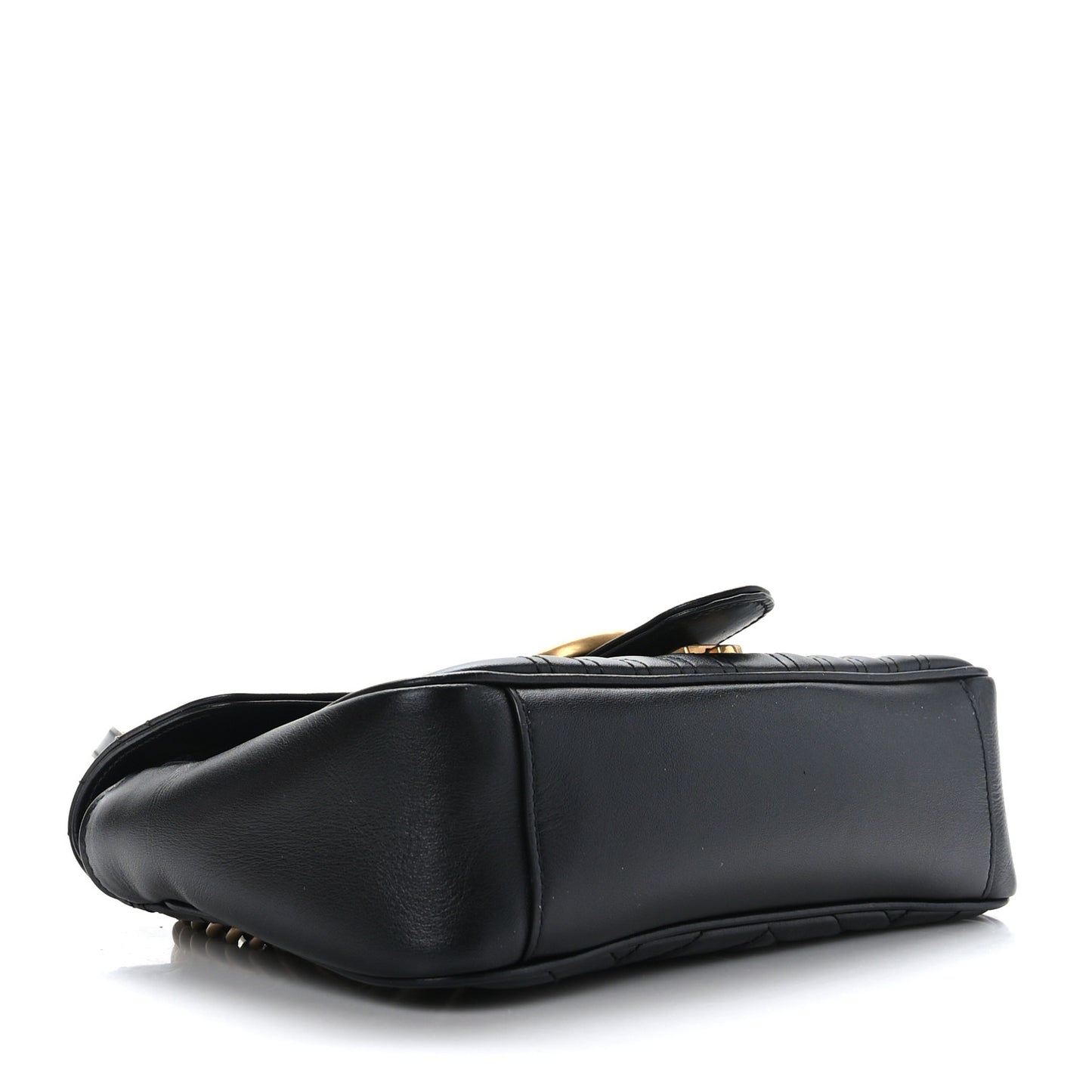 Calfskin Matelasse Small GG Marmont Shoulder Bag Black