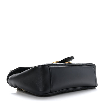 Gucci Calfskin Matelasse Small GG Marmont Shoulder Bag Black 4 of 9