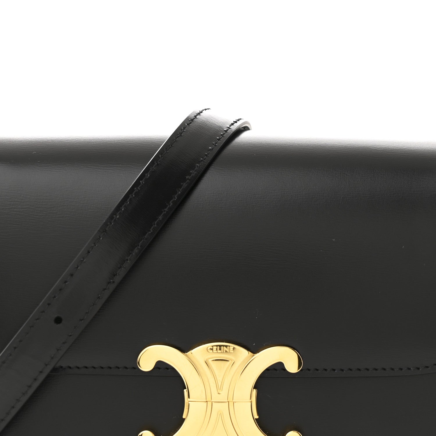 Celine Shiny Calfskin Teen Triomphe Black 8 of 10