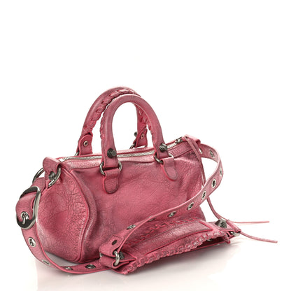 Balenciaga Agneau Arena Dirty Effect Mini Le Cagole Duffle Crossbody Bag Sweet Pink 4 of 10