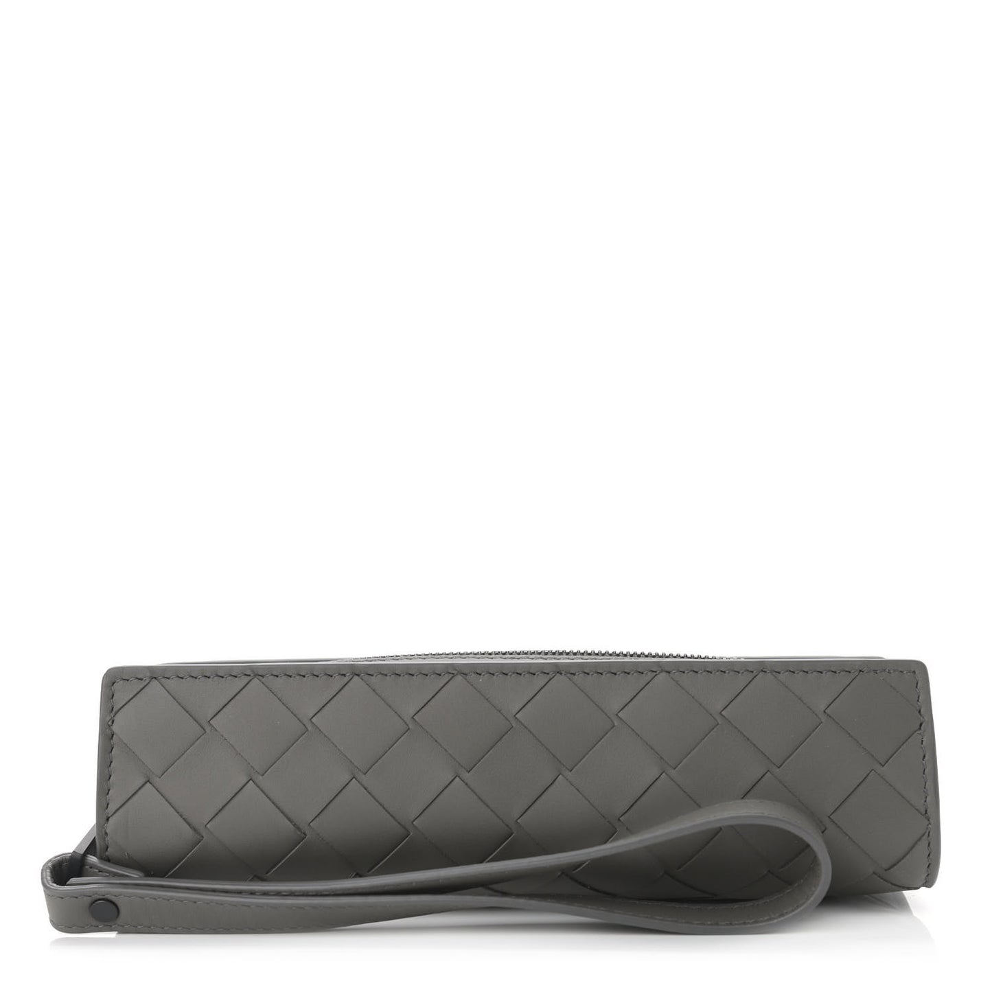 Nappa Maxi Intreccio Wristlet Pouch Graphite