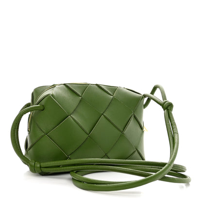 Bottega Veneta Lambskin Maxi Intreccio Small Cassette Camera Bag Avocado 3 of 9