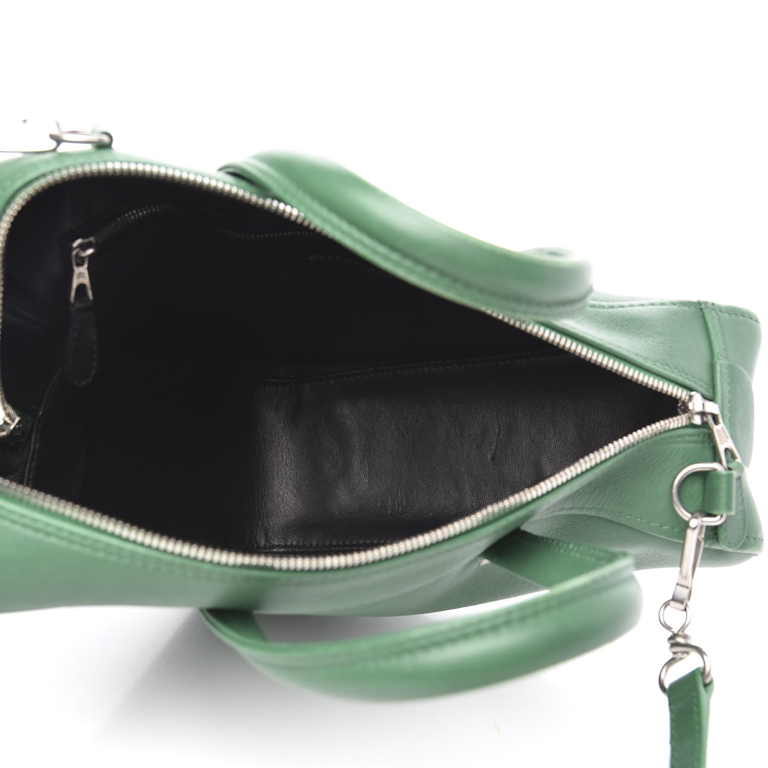 Balenciaga Shiny Day Calfskin S Triangle Duffle Vert Irlandais 5 of 13