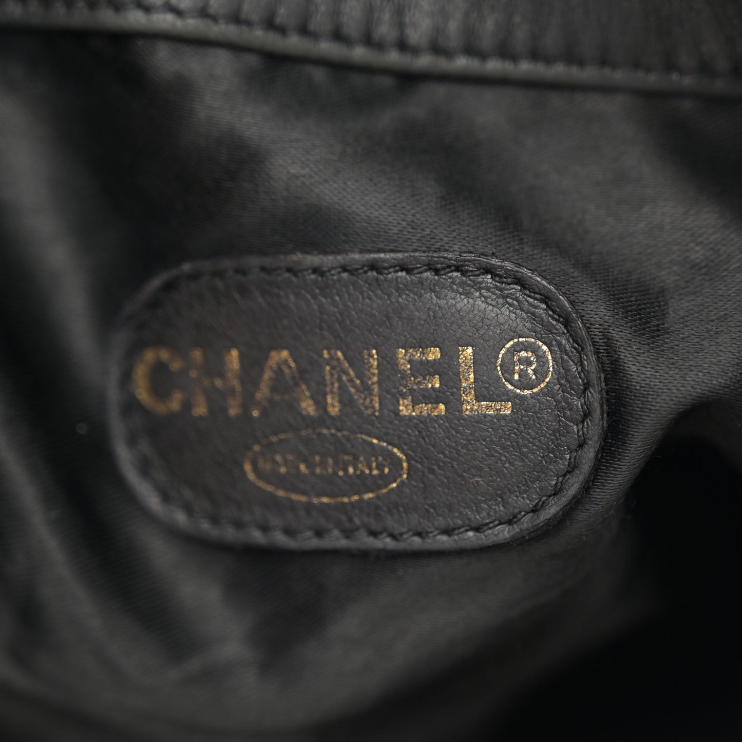 Lambskin CC Drawstring Bag Black