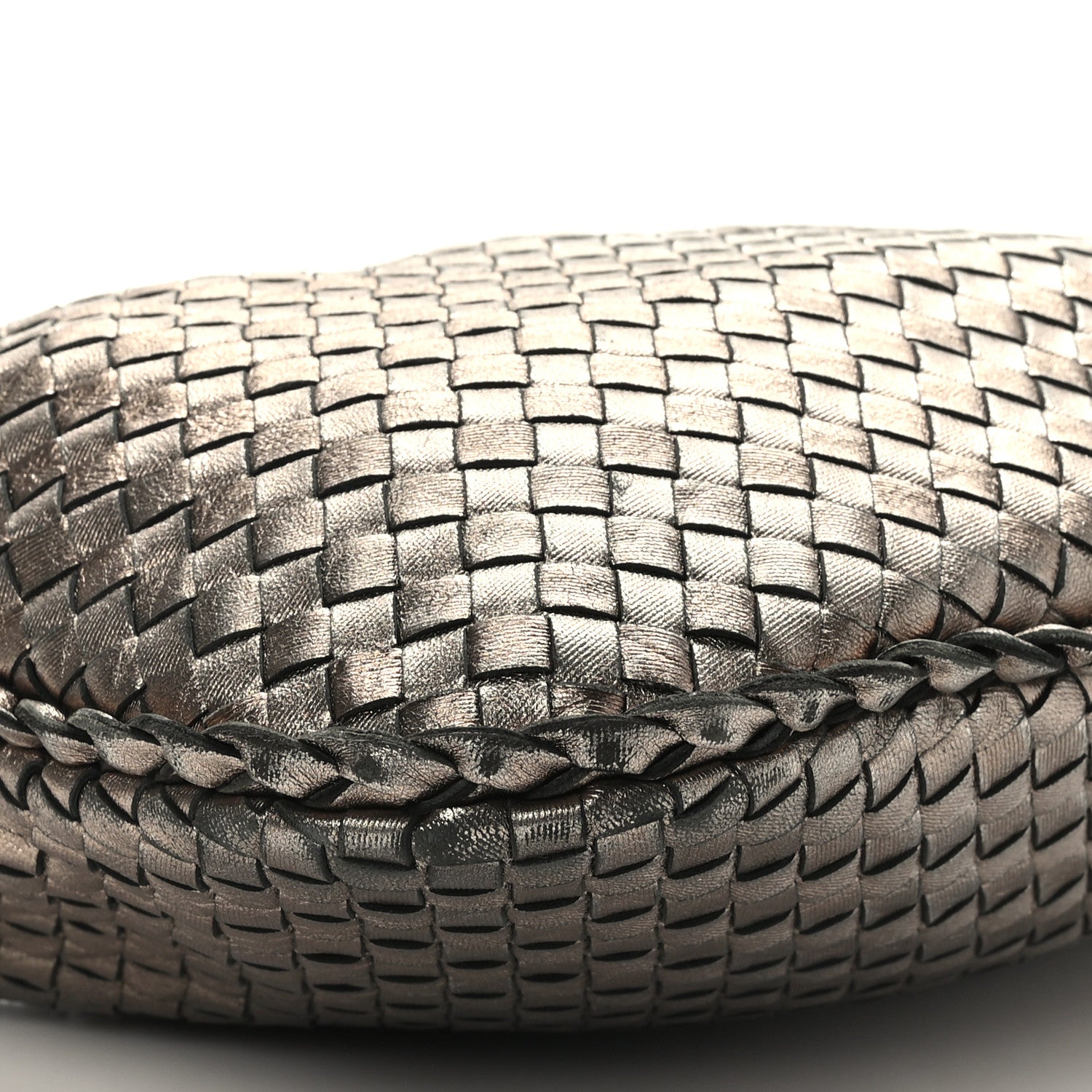 Bottega Veneta Metallic Nappa Intrecciato Medium Veneta Hobo Pewter 7 of 8