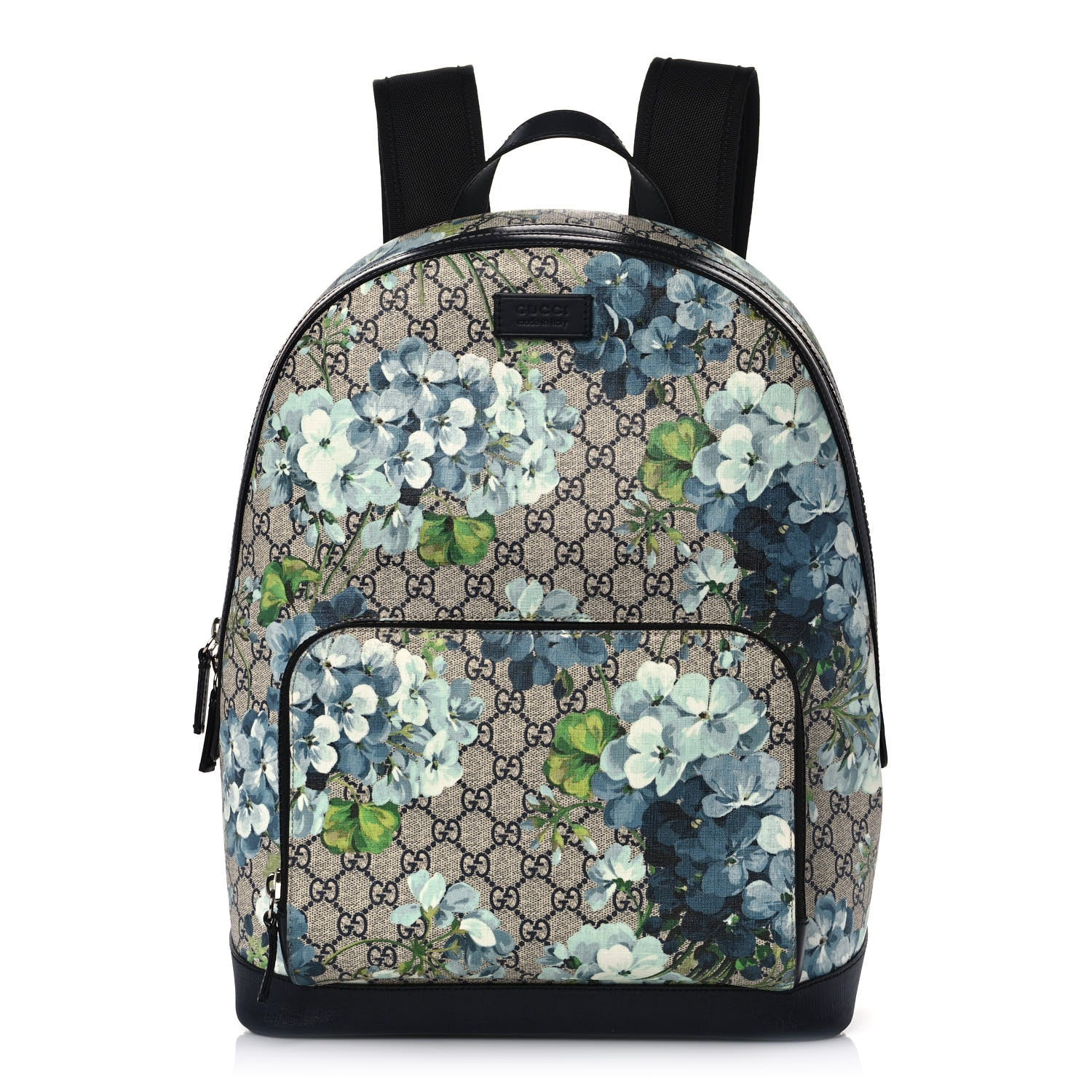 Gucci GG Supreme Monogram Blooms Medium Day Backpack Beige Blue Navy 1 of 12