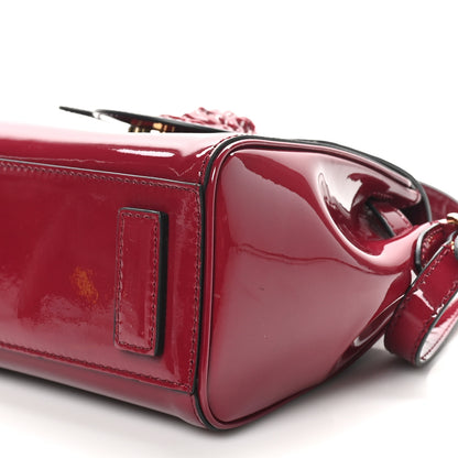 Versace Patent Calfskin Small La Medusa Top Handle Bag Claret 9 of 9