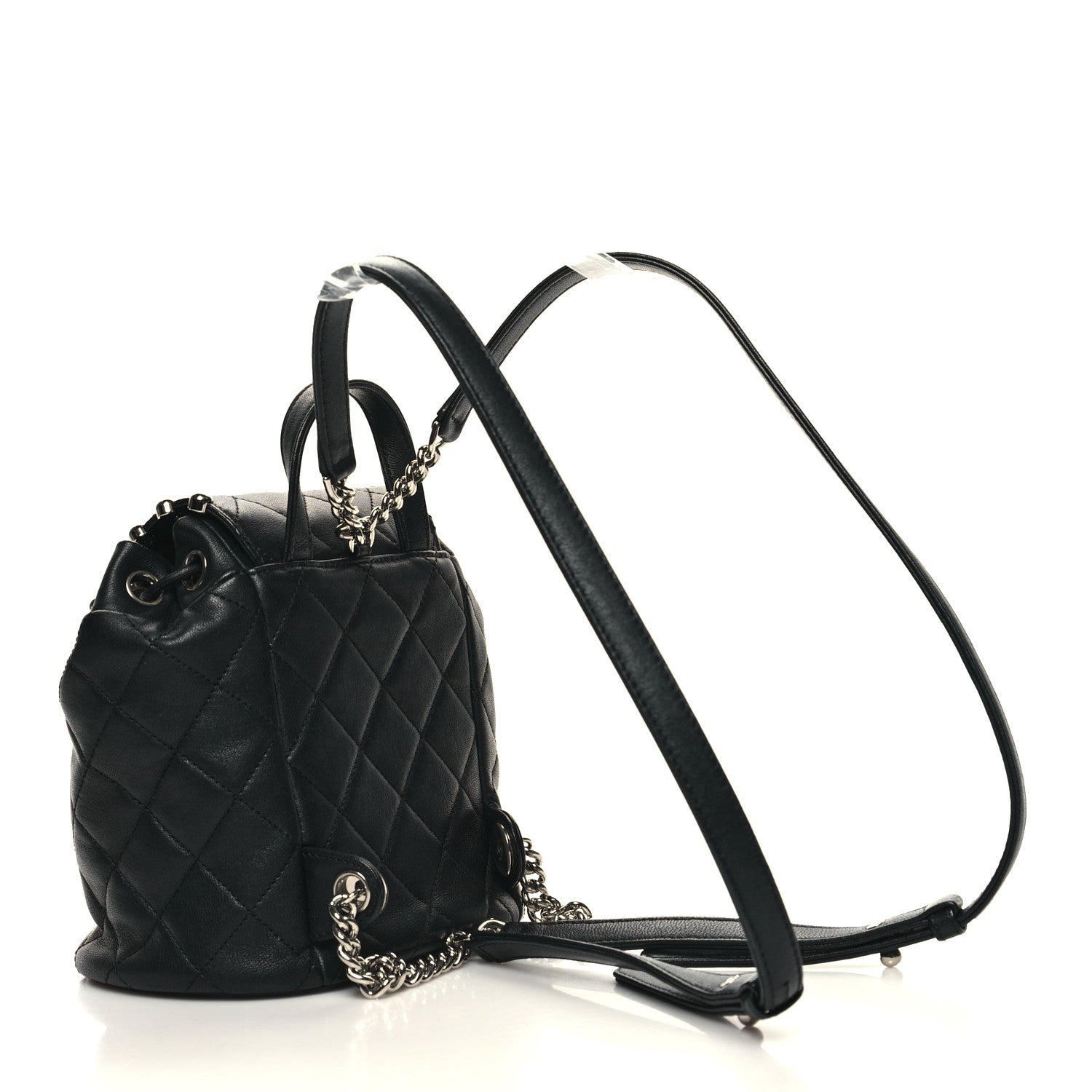 Chanel Lambskin Quilted Metallic Bubble Backpack Black 3 of 10