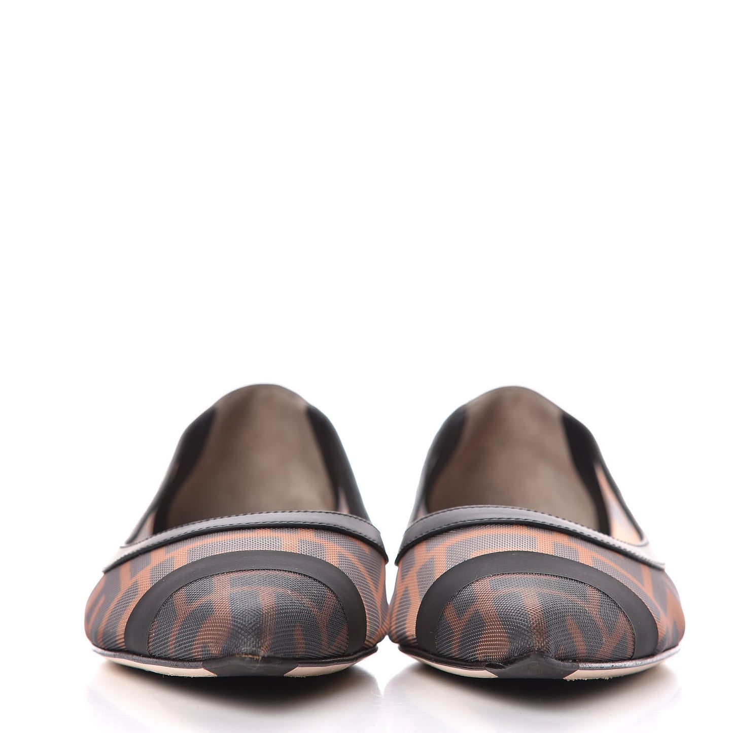 Mesh FF Skimmer Ballerina Flats 38 Tobacco Moro Black