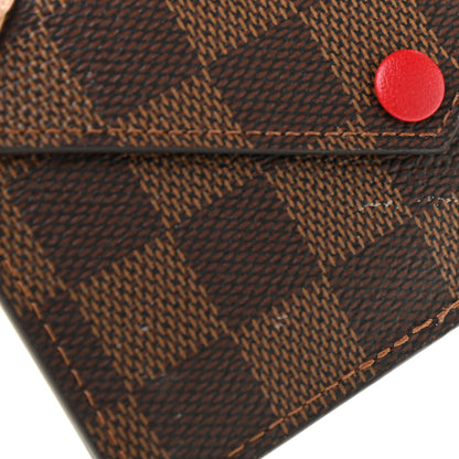 Louis Vuitton Damier Ebene Recto Verso Card Holder Red 8 of 9