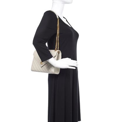 Saint Laurent Grain De Poudre Textured Mixed Matelasse Medium Triquilt Monogram Satchel Porcellana 2 of 14