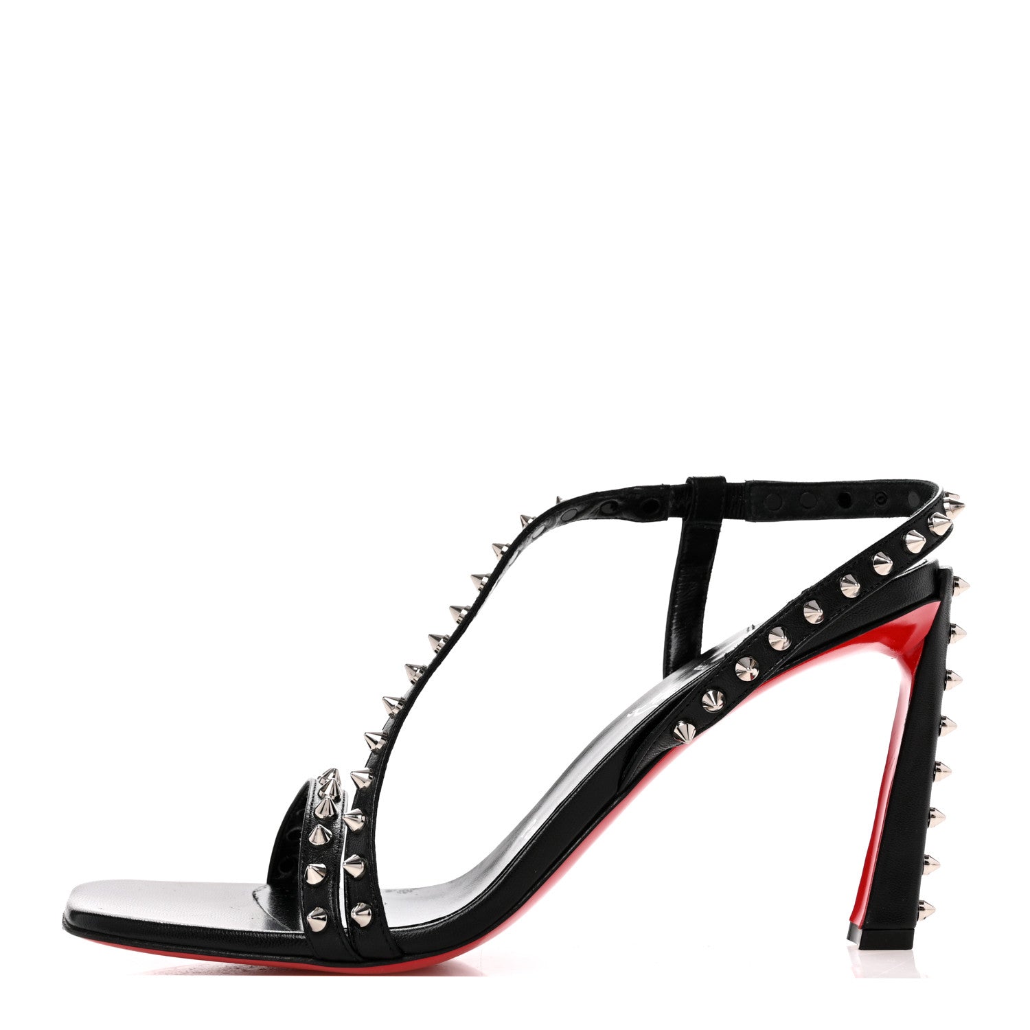 Christian Louboutin Nappa Rosa Condorapik 85 Spike Sandals 38 Black 1 of 9