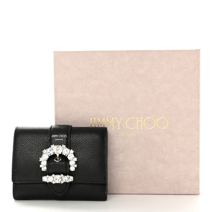 Jimmy Choo Calfskin Crystal Cheri Compact Wallet Black 17 of 17