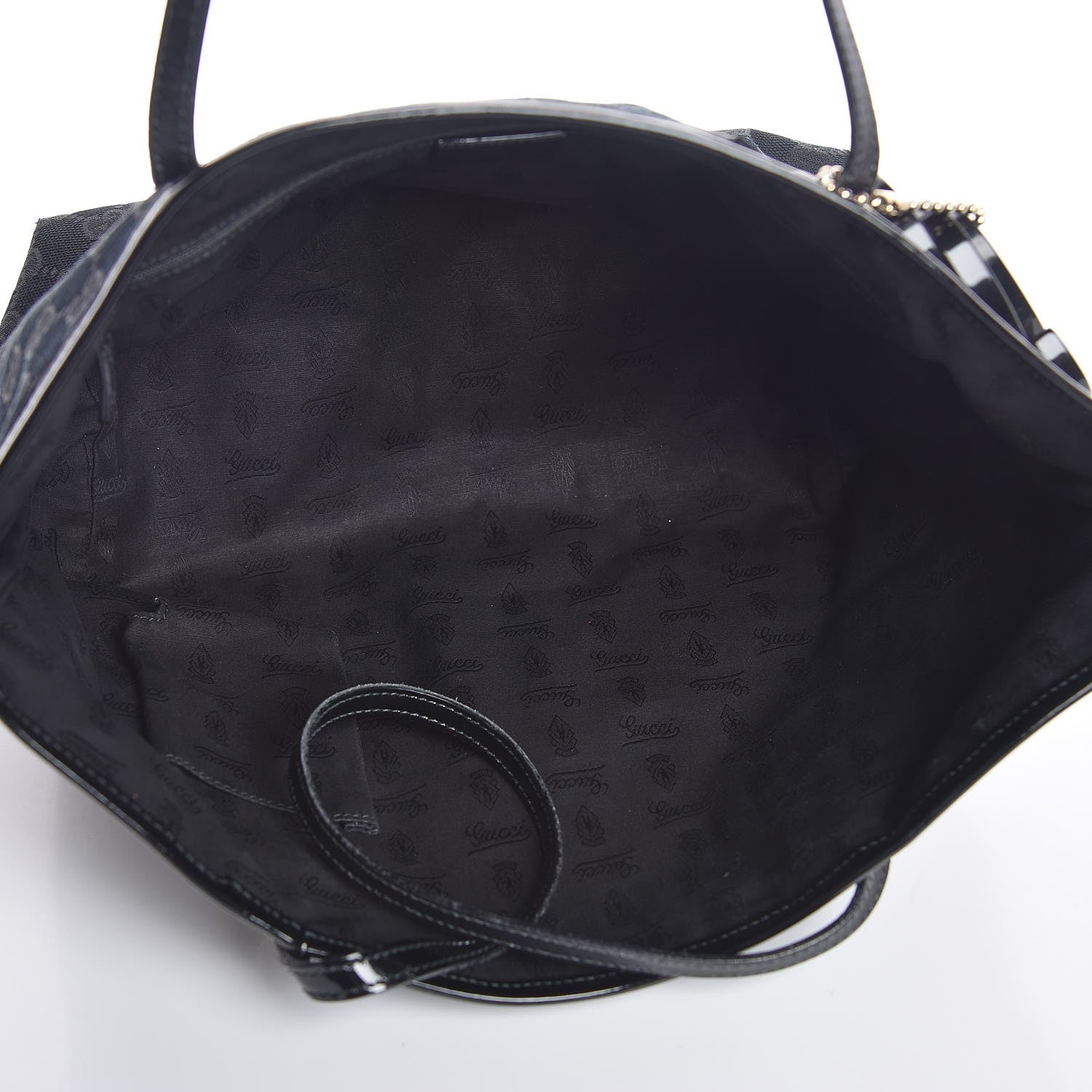 Gucci Patent Monogram Small Jolie Tote Black 5 of 7