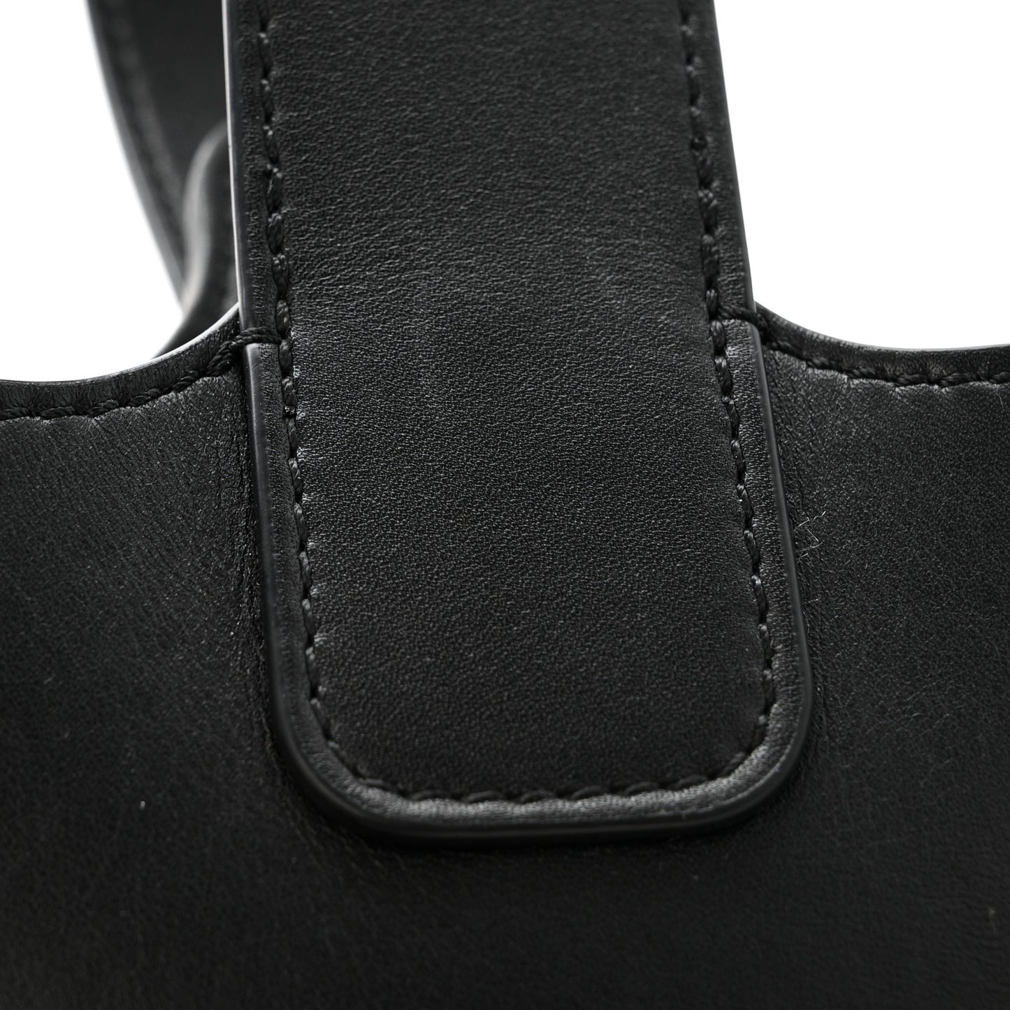 Smooth Calfskin Mini Pebble Bucket Bag Black