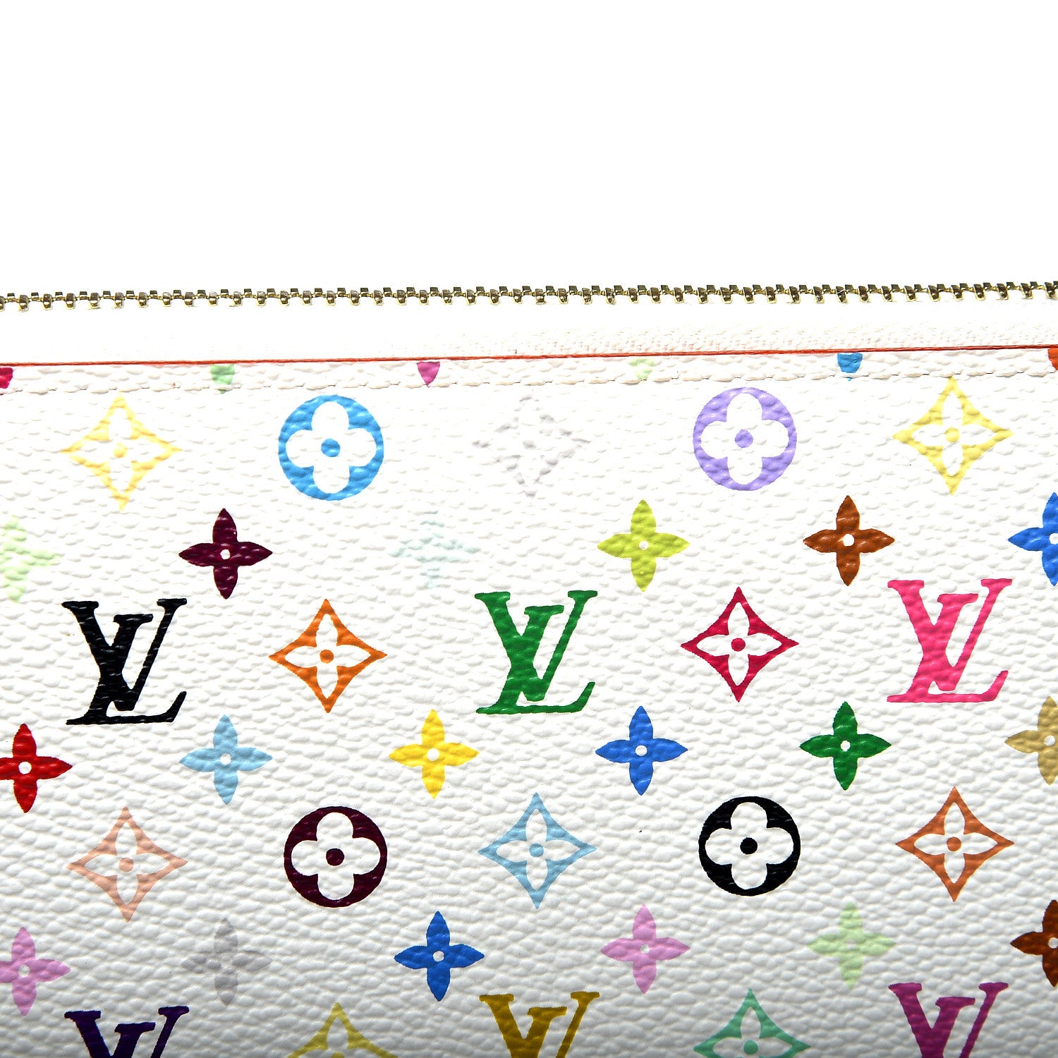 Louis Vuitton Monogram Multicolor Zippy Wallet White Litchi 7 of 9