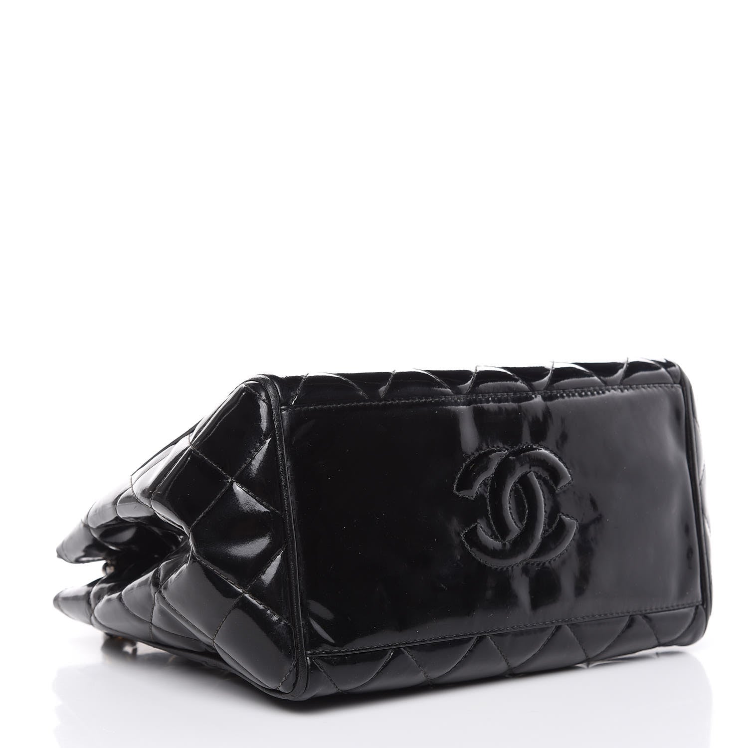 Chanel Patent Quilted CC Shoulder Bag Black 4 of 14