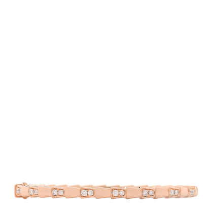 Bulgari 18K Rose Gold Diamond Serpenti Viper Bangle Bracelet SM 2 of 3