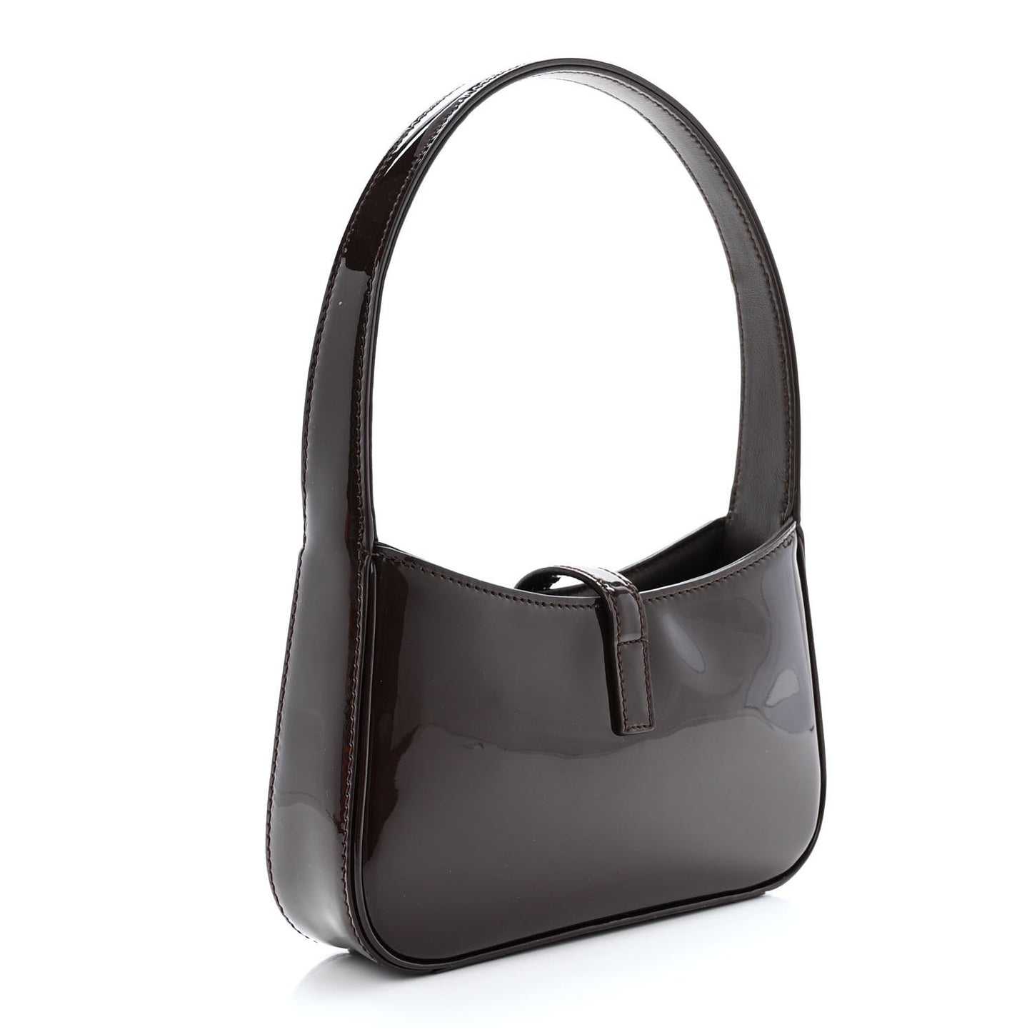 Patent Calfskin Le 5 A 7 Mini Hobo Spicy Chocolate