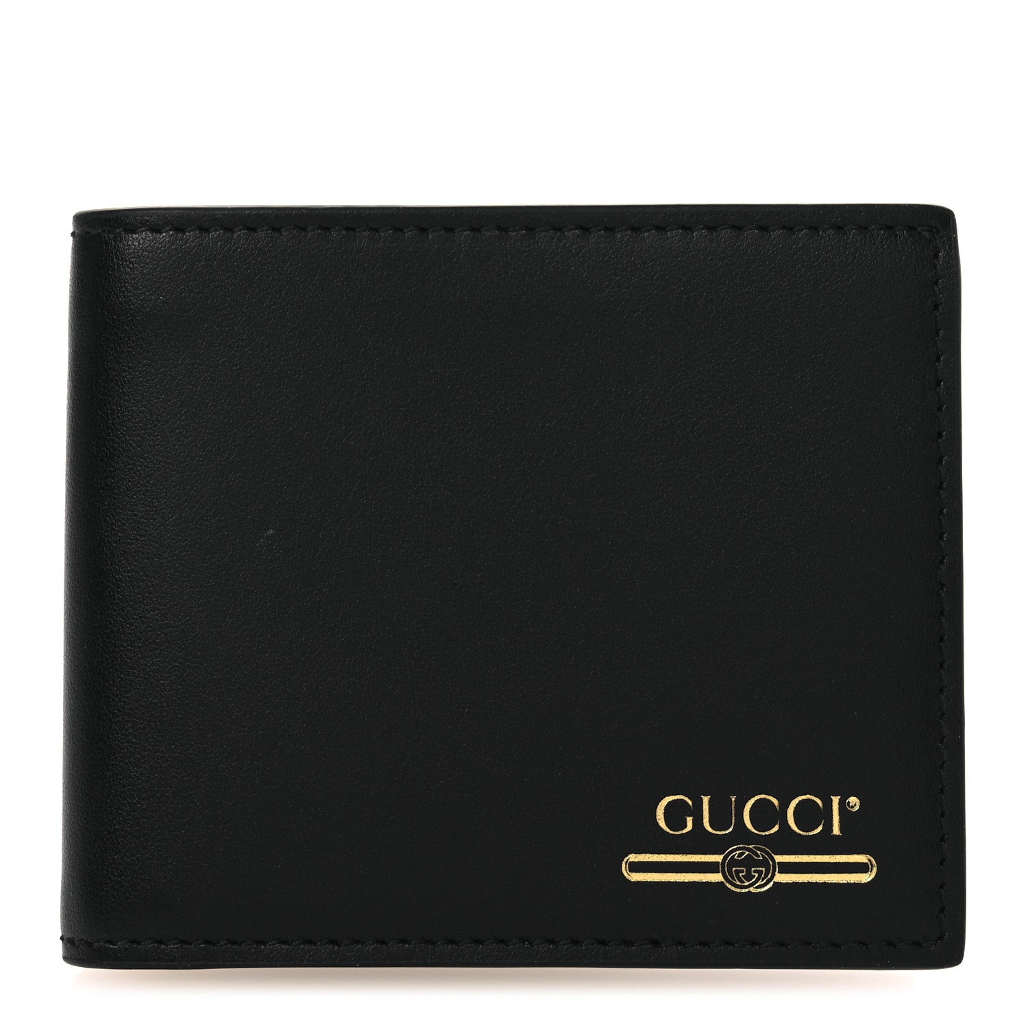Gucci Plutone Calfskin Logo Bi-Fold Wallet Black 1 of 8