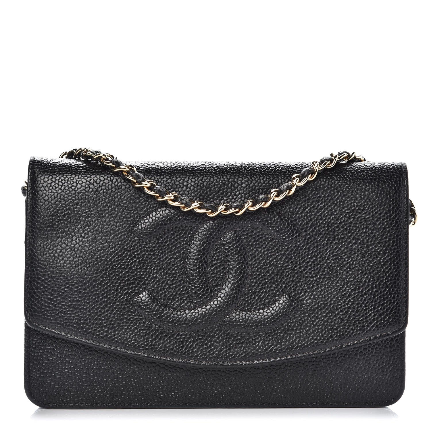Chanel Caviar Timeless CC Wallet On Chain WOC Black 1 of 11