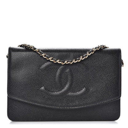 Chanel Caviar Timeless CC Wallet On Chain WOC Black 1 of 11