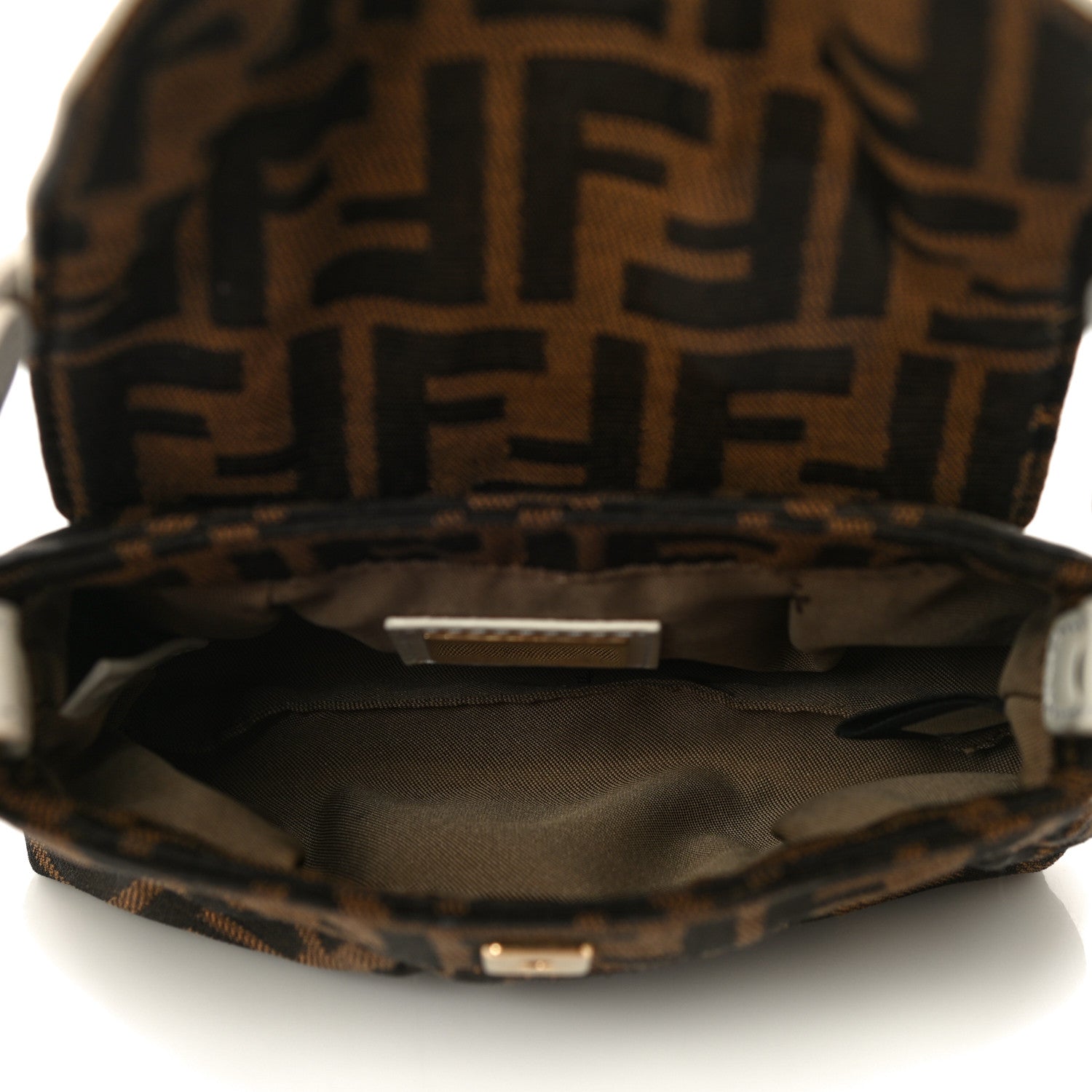 Fendi Zucca Cuoio Lucido Mini Chef Shoulder Bag Tobacco White 5 of 12