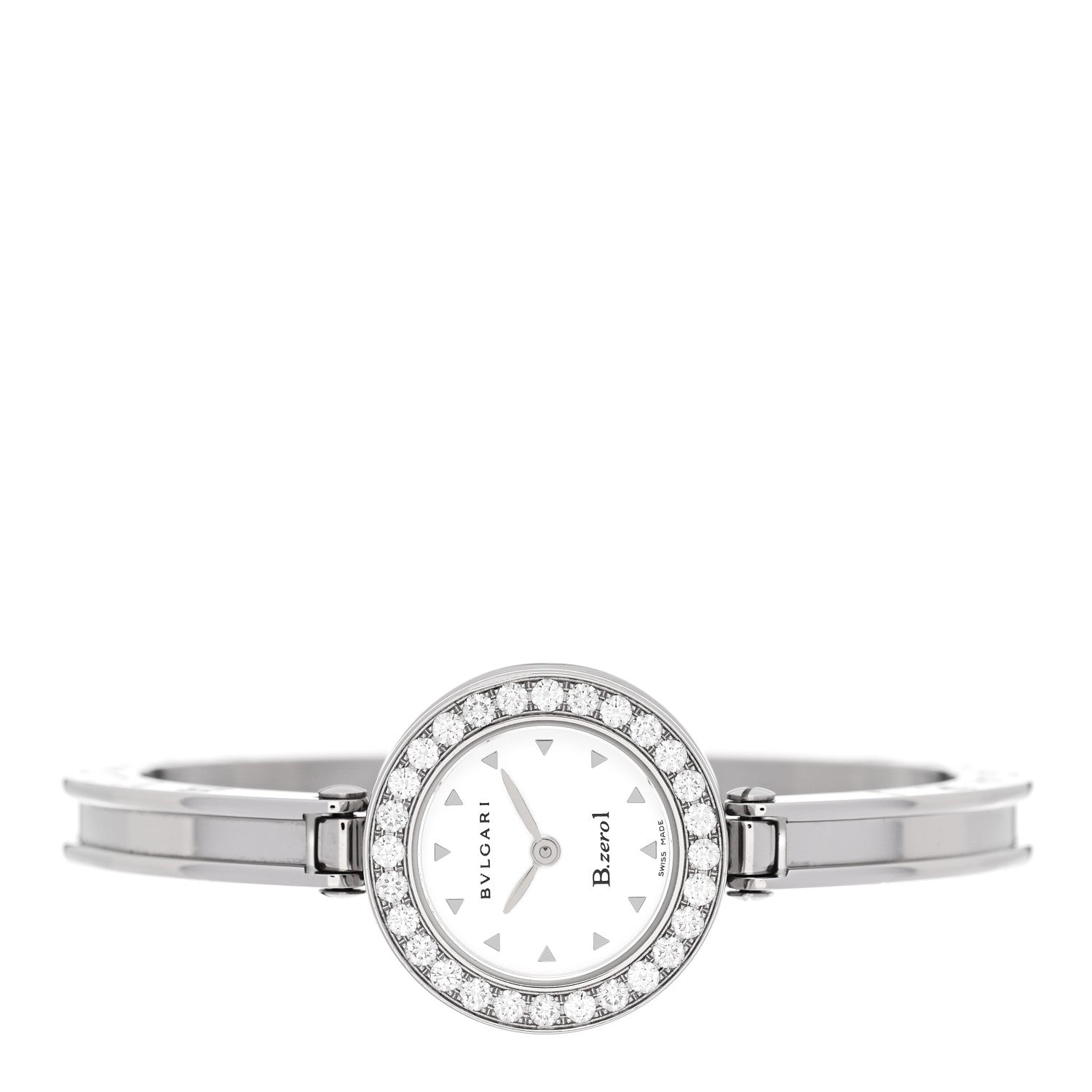 Bulgari Stainless Steel Diamond Bezel 22mm B.Zero1 Quartz Watch White 2 of 4