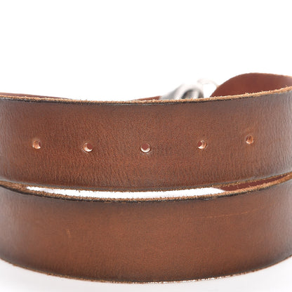 Gucci Cuoio Toscano Nickel Double Double G 40mm Belt 90 36 Cuir 6 of 7