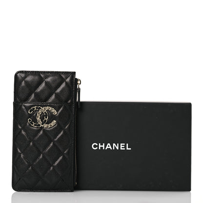 Chanel Caviar Quilted French New Wave Flat Wallet Pouch Black 8 of 8