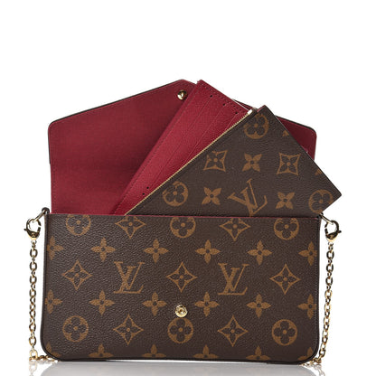 Louis Vuitton Monogram Pochette Felicie Chain Wallet Fuchsia 7 of 9