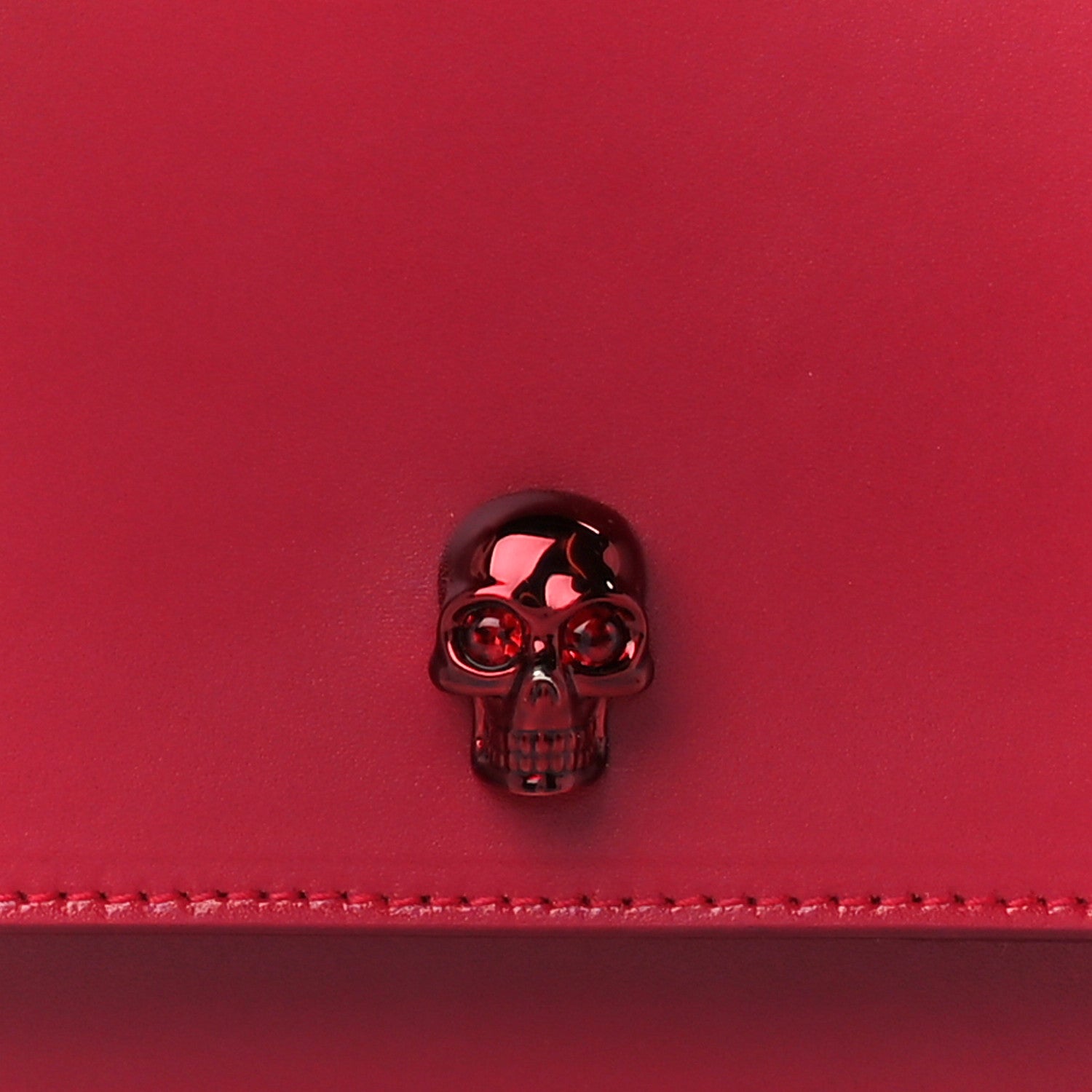 Alexander McQueen Calfskin Small Skull Resin Chain Crossbody Bag Red 8 of 10