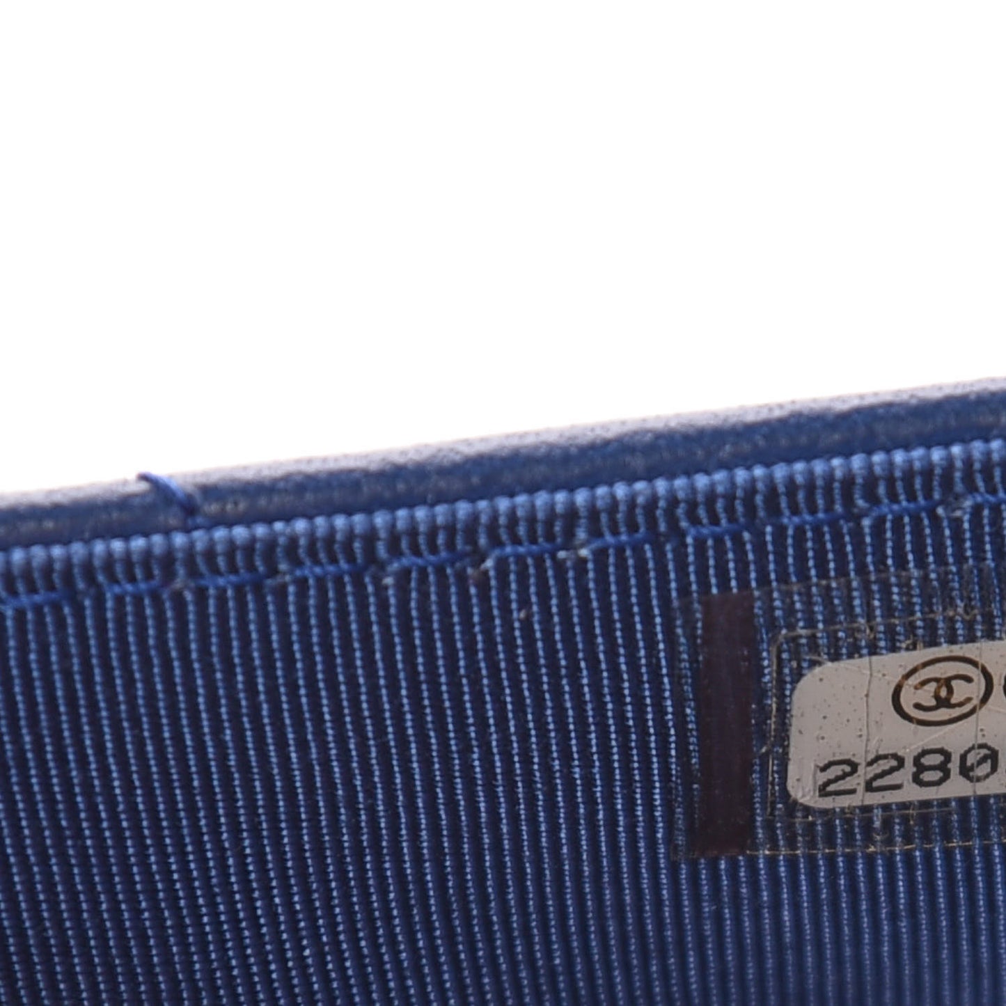 Lambskin Quilted Wallet On Chain WOC Dark Blue