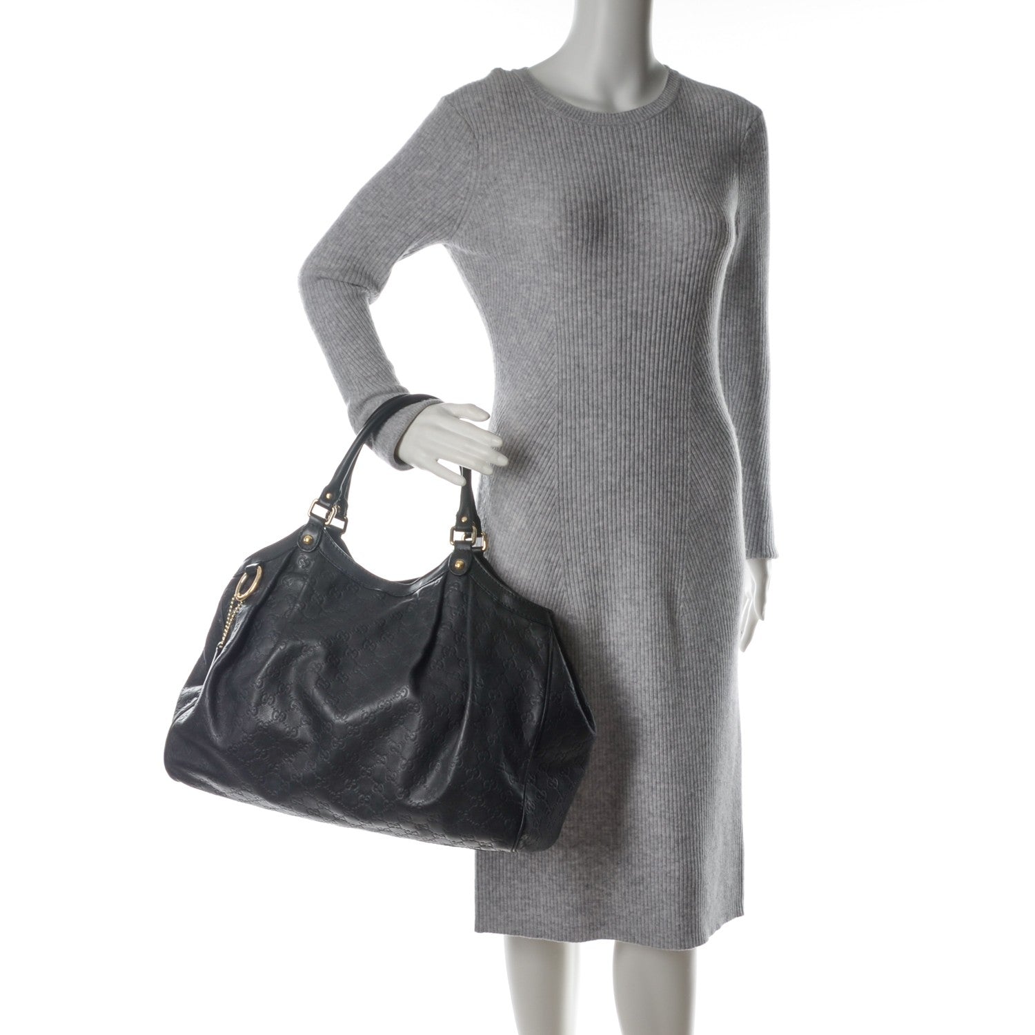 Gucci Guccissima Large Sukey Tote Black 2 of 8