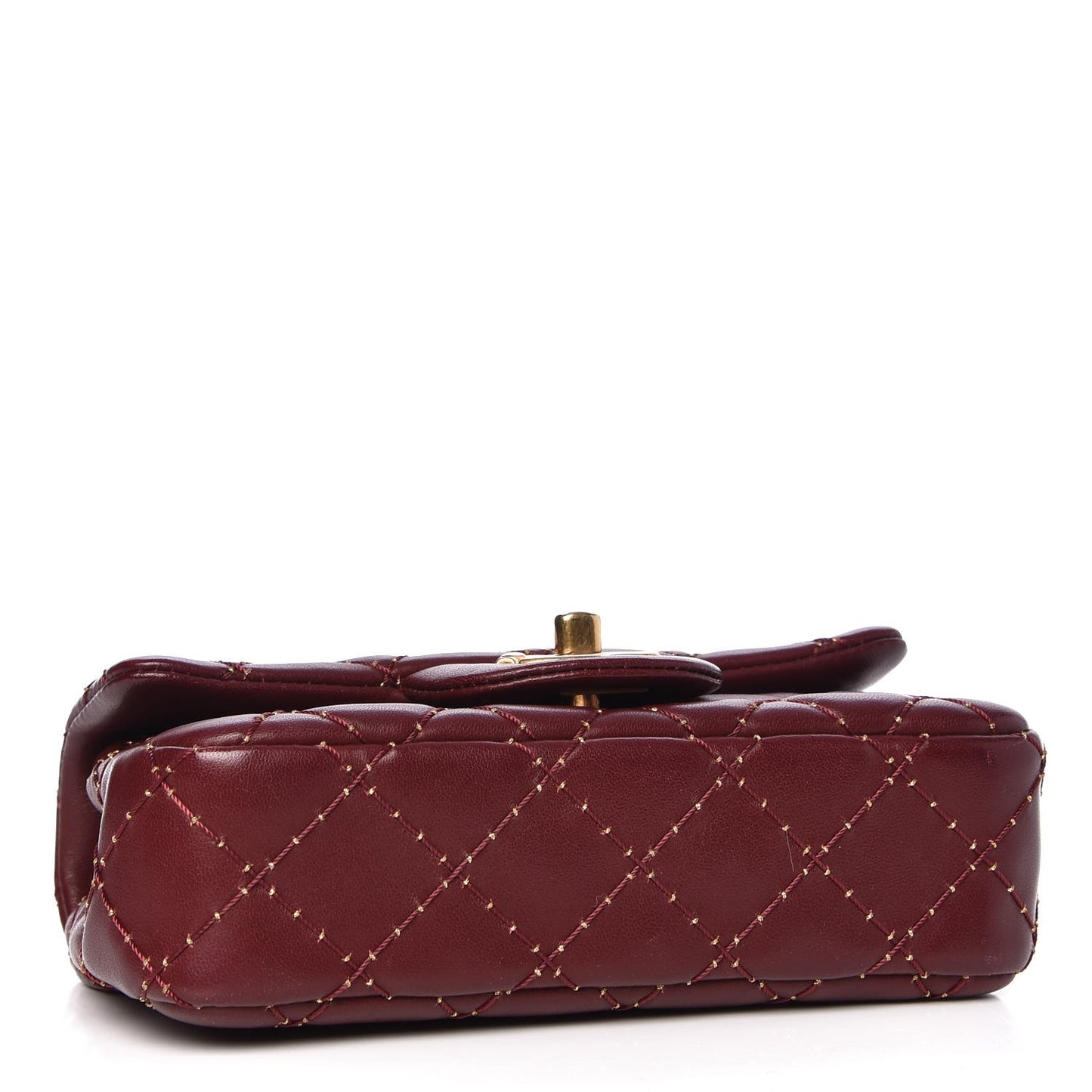 Lambskin Quilted Extra Mini Studded Flap Burgundy