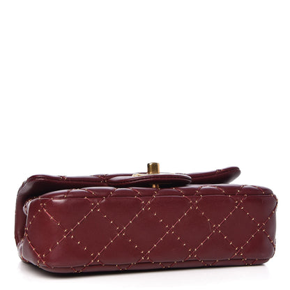 Chanel Lambskin Quilted Extra Mini Studded Flap Burgundy 4 of 7