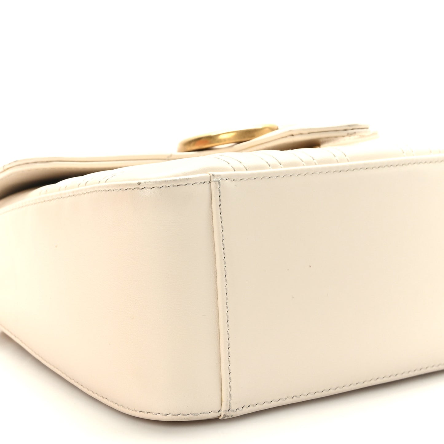 Calfskin Matelasse Mini GG Marmont Top Handle Shoulder Bag White