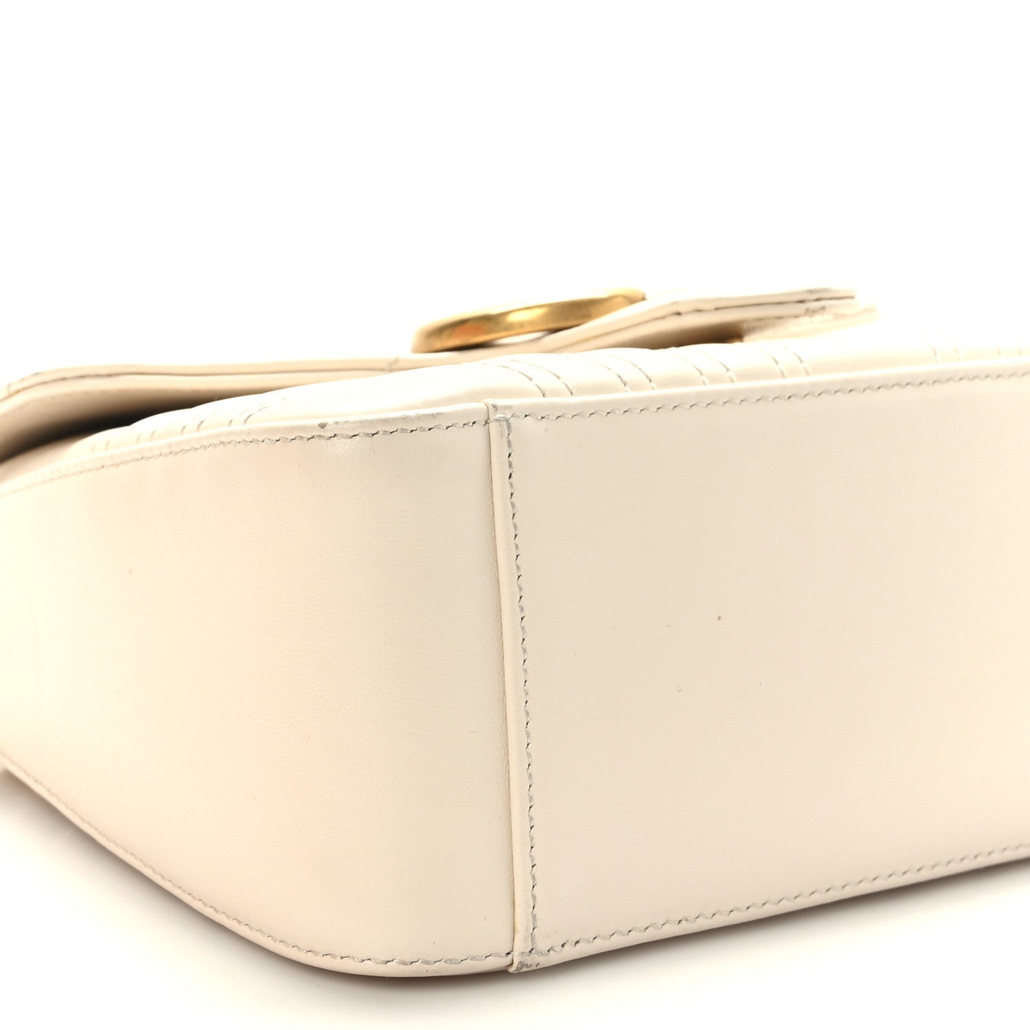 Gucci Calfskin Matelasse Mini GG Marmont Top Handle Shoulder Bag White 8 of 10