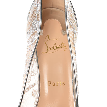 Christian Louboutin Rete Dentelle Lurex Very Lace 120 Pumps 39 Silver 7 of 11