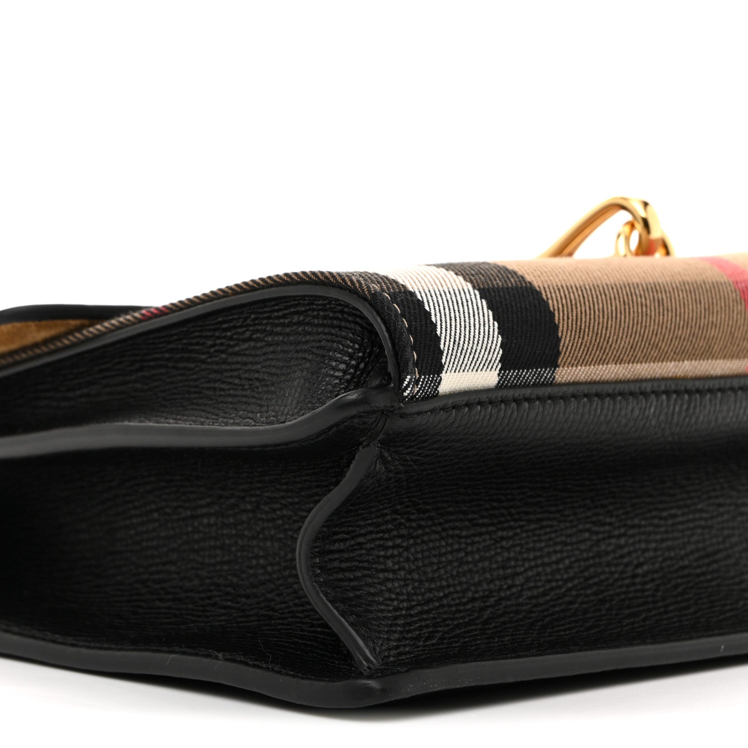 Burberry Derby Calfskin House Check Small Macken Crossbody Bag Black 9 of 10