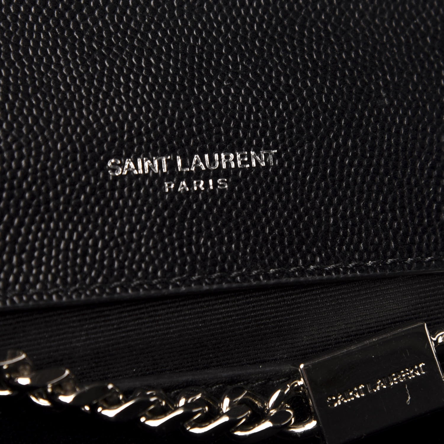 Saint Laurent Grain De Poudre Medium Classic Monogram Kate Satchel Black 8 of 9