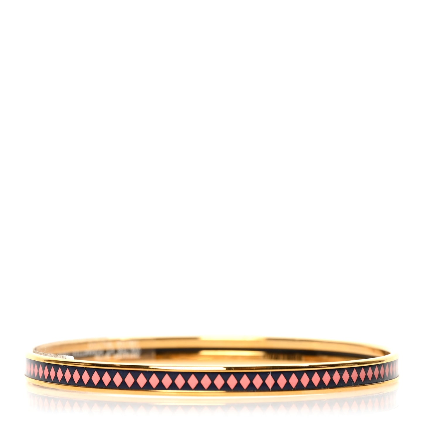 Enamel Printed Extra Narrow Voltes Et Pirouettes Losanges Bracelet 70 Indigo Multicolor