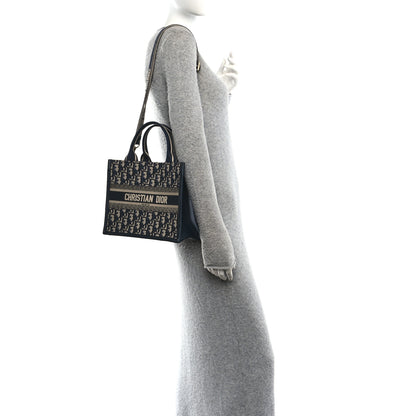 Christian Dior Oblique Calfskin Small Book Tote With Strap Blue Multicolor 2 of 10
