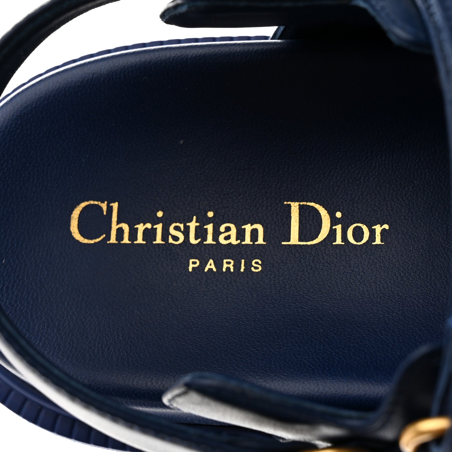 Christian Dior Lambskin Dioract 10mm Sandals 37 Deep Blue 6 of 9
