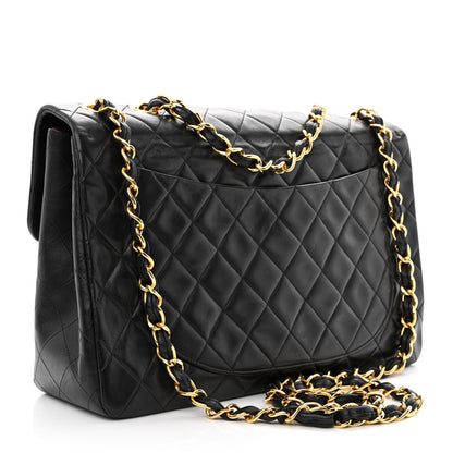 Chanel Lambskin Quilted XL Jumbo Single Flap Black 3 of 14