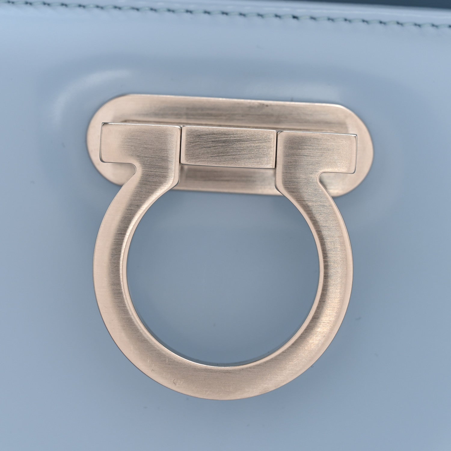 Salvatore Ferragamo Brushed Off Calfskin Mini Iconic Top Handle Bag Sky Blue 12 of 14