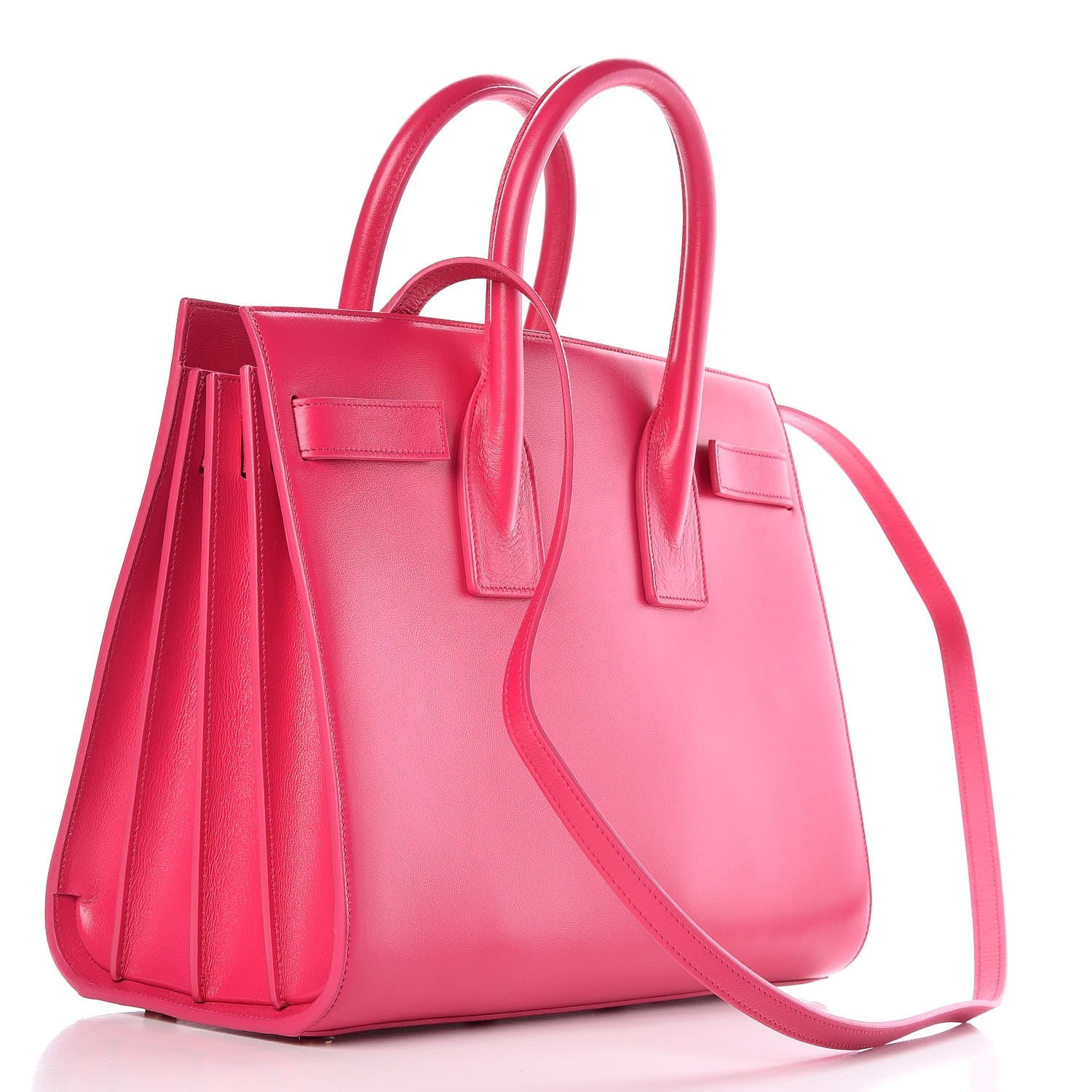 Saint Laurent Calfskin Small Sac De Jour Lipstick Fuchsia 4 of 9