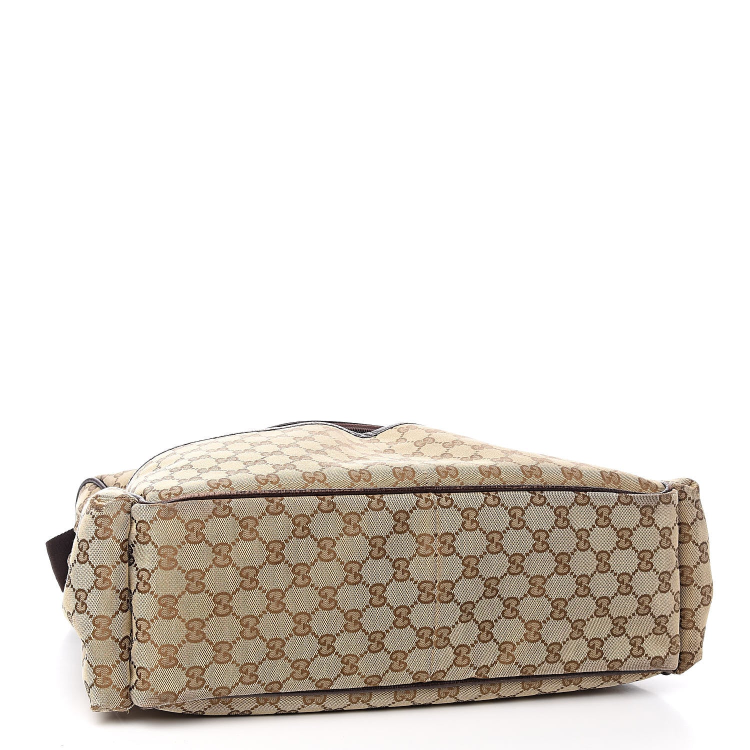 Gucci Monogram Natural Pigskin Large Diaper Bag Beige Ebony Cocoa Dark Chocolate 4 of 15